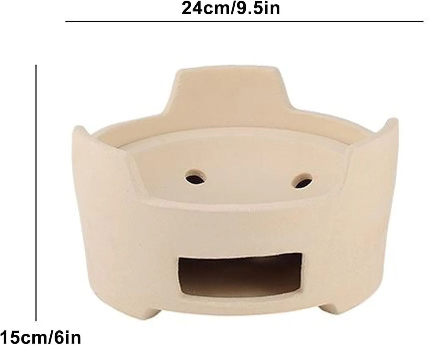 Clay Charcoal Stove, Portable Clay Grilling Stove, Tabletop Outdoor Smoker Pottery Stove, Mini Camping Bbq Grill, for Outdoor, Indoor (A 21CM)