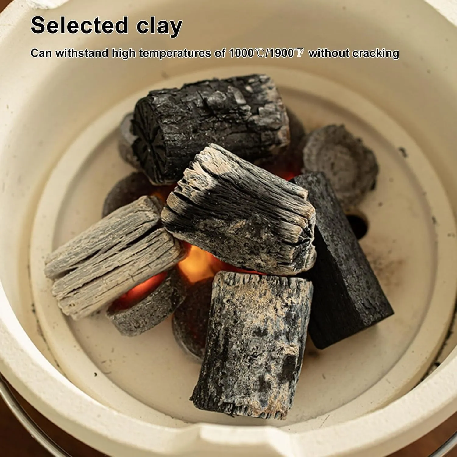 Clay Charcoal Stove, Portable Clay Grilling Stove, Tabletop Outdoor Smoker Pottery Stove, Mini Camping Bbq Grill, for Outdoor, Indoor (A 21CM)