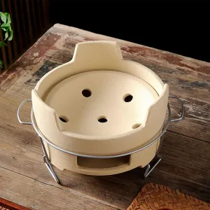 Clay Charcoal Stove, Portable Clay Grilling Stove, Tabletop Outdoor Smoker Pottery Stove, Mini Camping Bbq Grill, for Outdoor, Indoor (A 21CM)