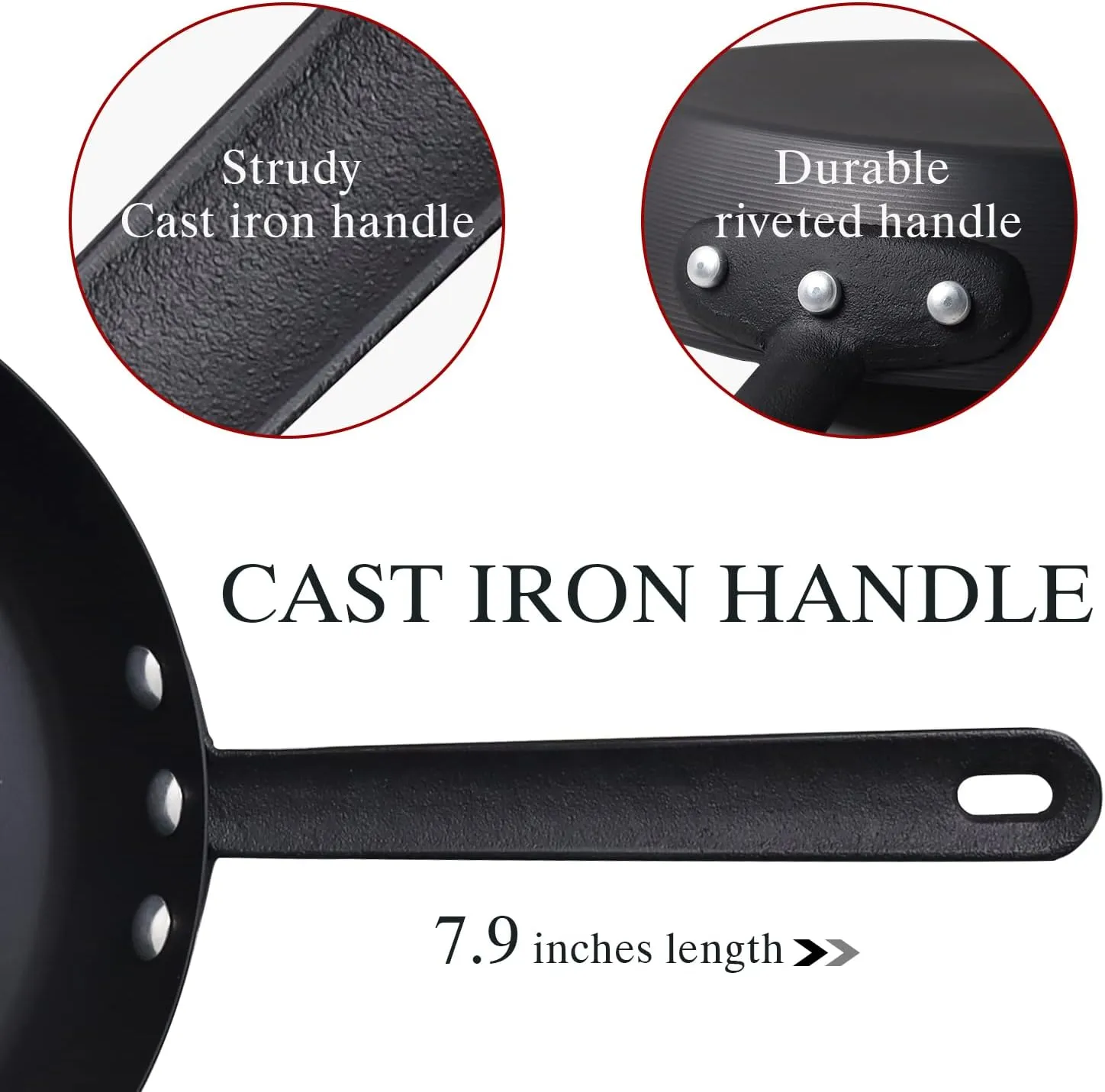 Coating-Free Carbon Steel Pan Durable 10 Inch Frying Pan, Pans For Cooking Delicious Meals, Oven Safe, Induction Compatible Pfoa Free