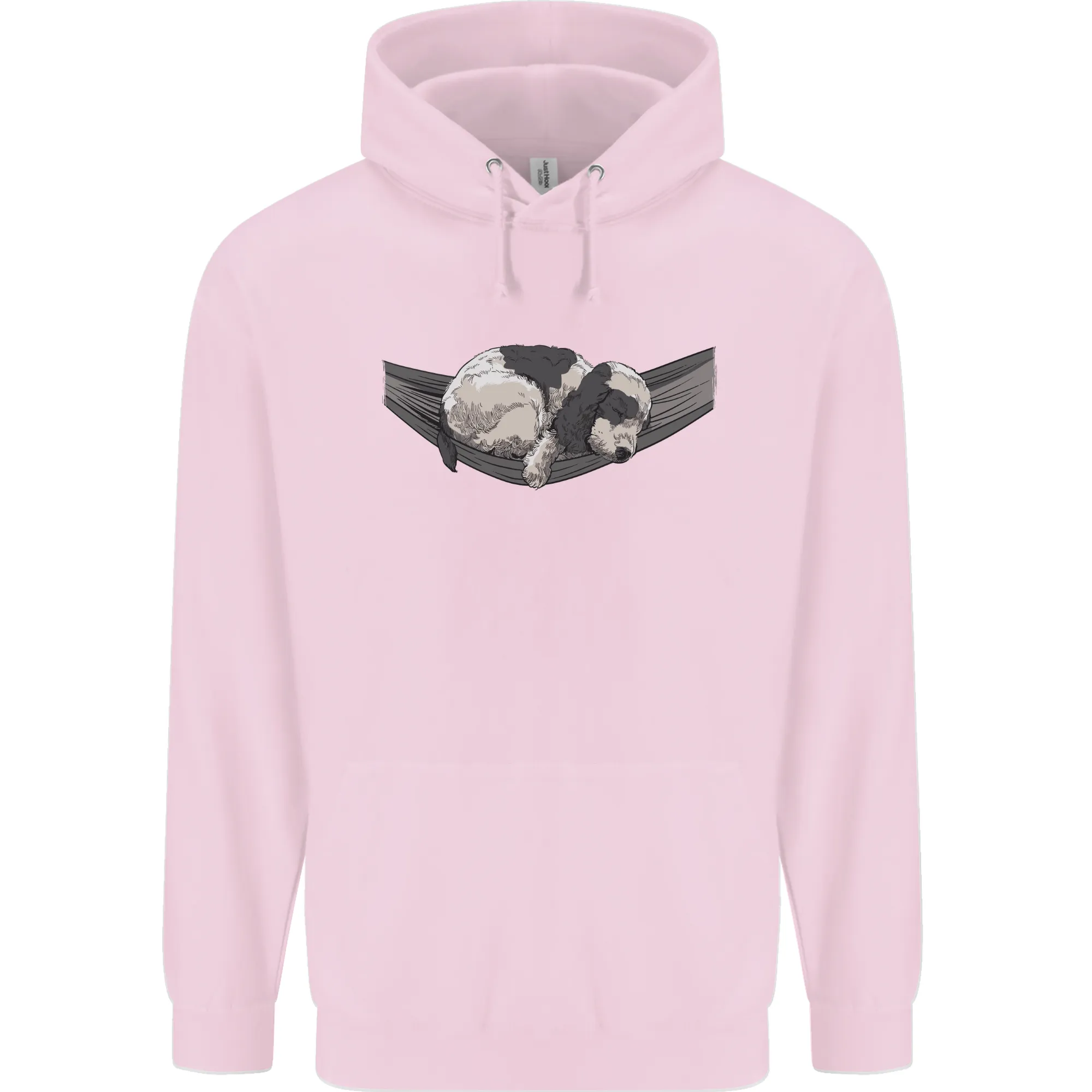 Cocker Spaniel on a Hammock Dog Mens 80% Cotton Hoodie