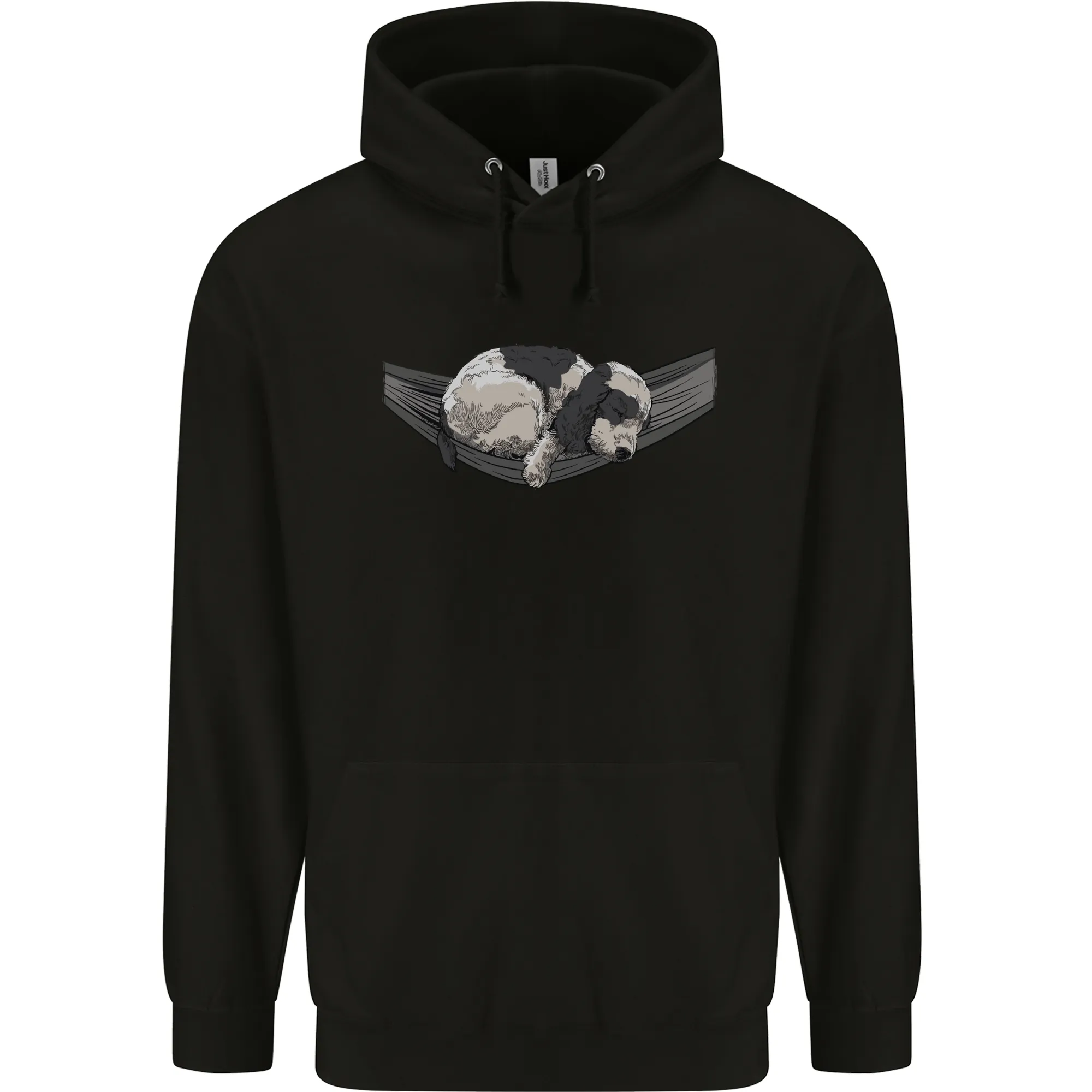 Cocker Spaniel on a Hammock Dog Mens 80% Cotton Hoodie
