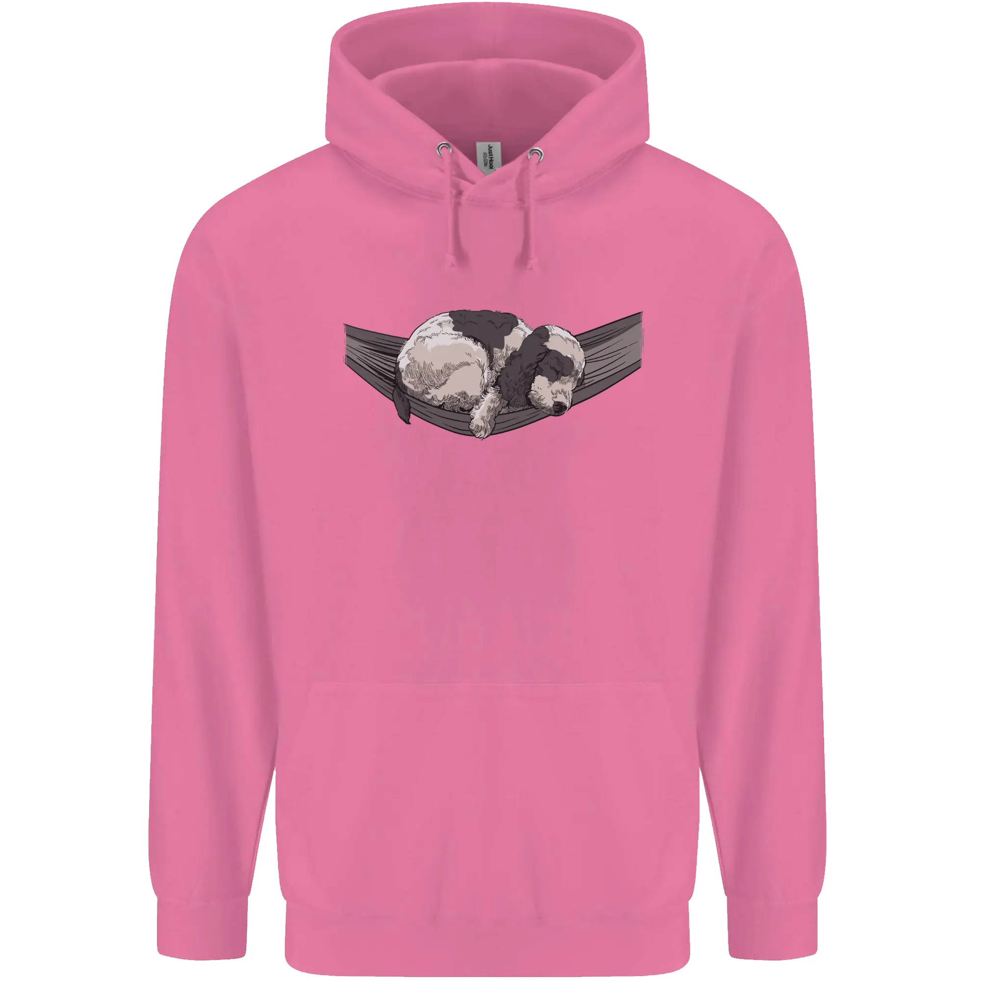 Cocker Spaniel on a Hammock Dog Mens 80% Cotton Hoodie