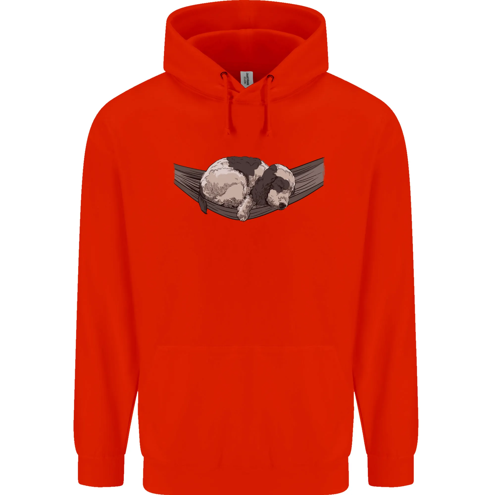 Cocker Spaniel on a Hammock Dog Mens 80% Cotton Hoodie