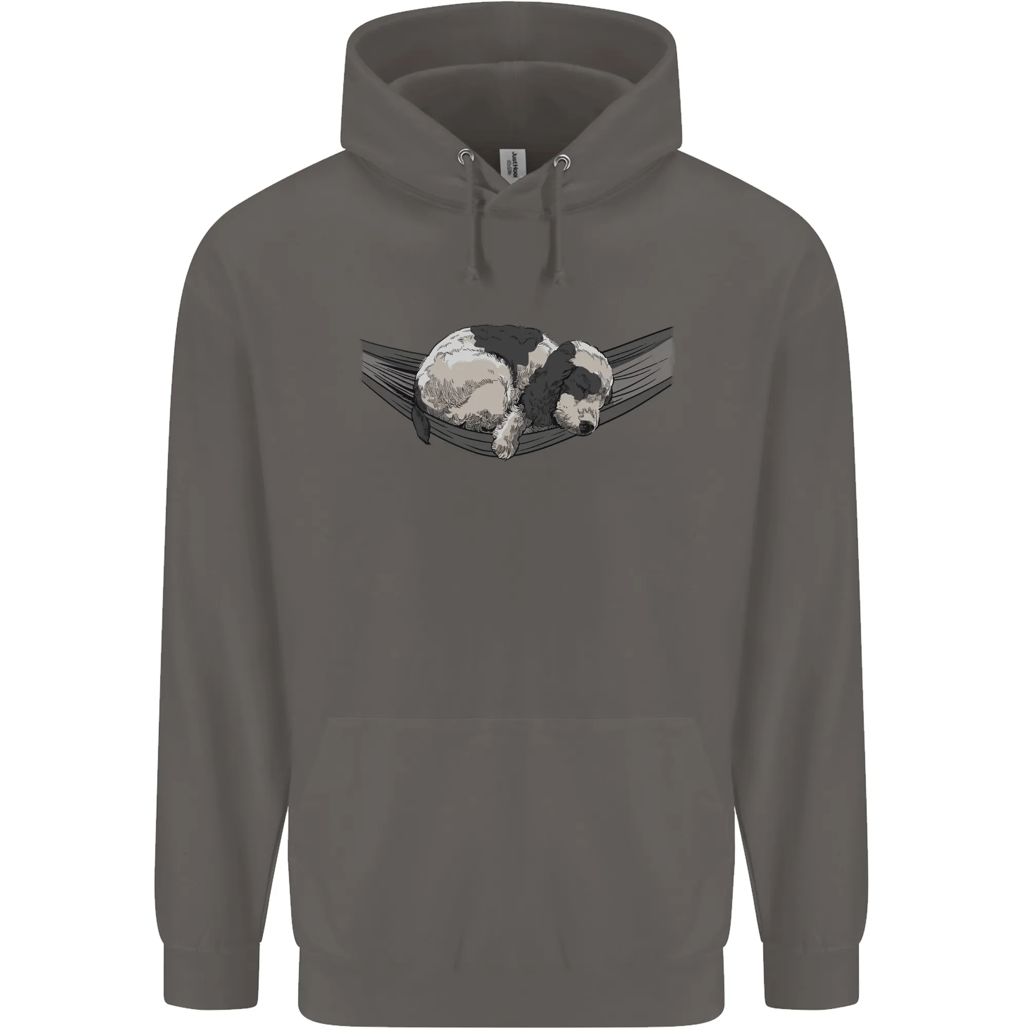 Cocker Spaniel on a Hammock Dog Mens 80% Cotton Hoodie