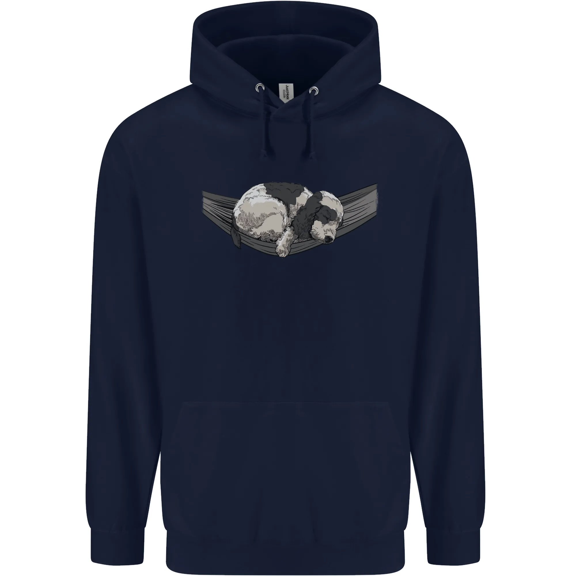 Cocker Spaniel on a Hammock Dog Mens 80% Cotton Hoodie