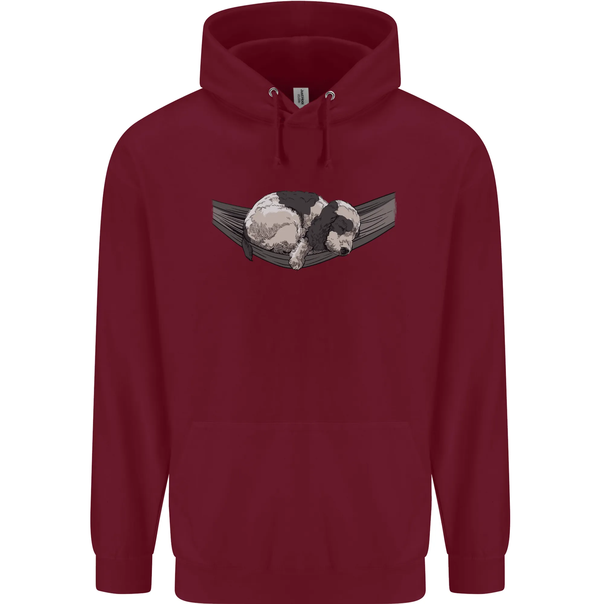 Cocker Spaniel on a Hammock Dog Mens 80% Cotton Hoodie
