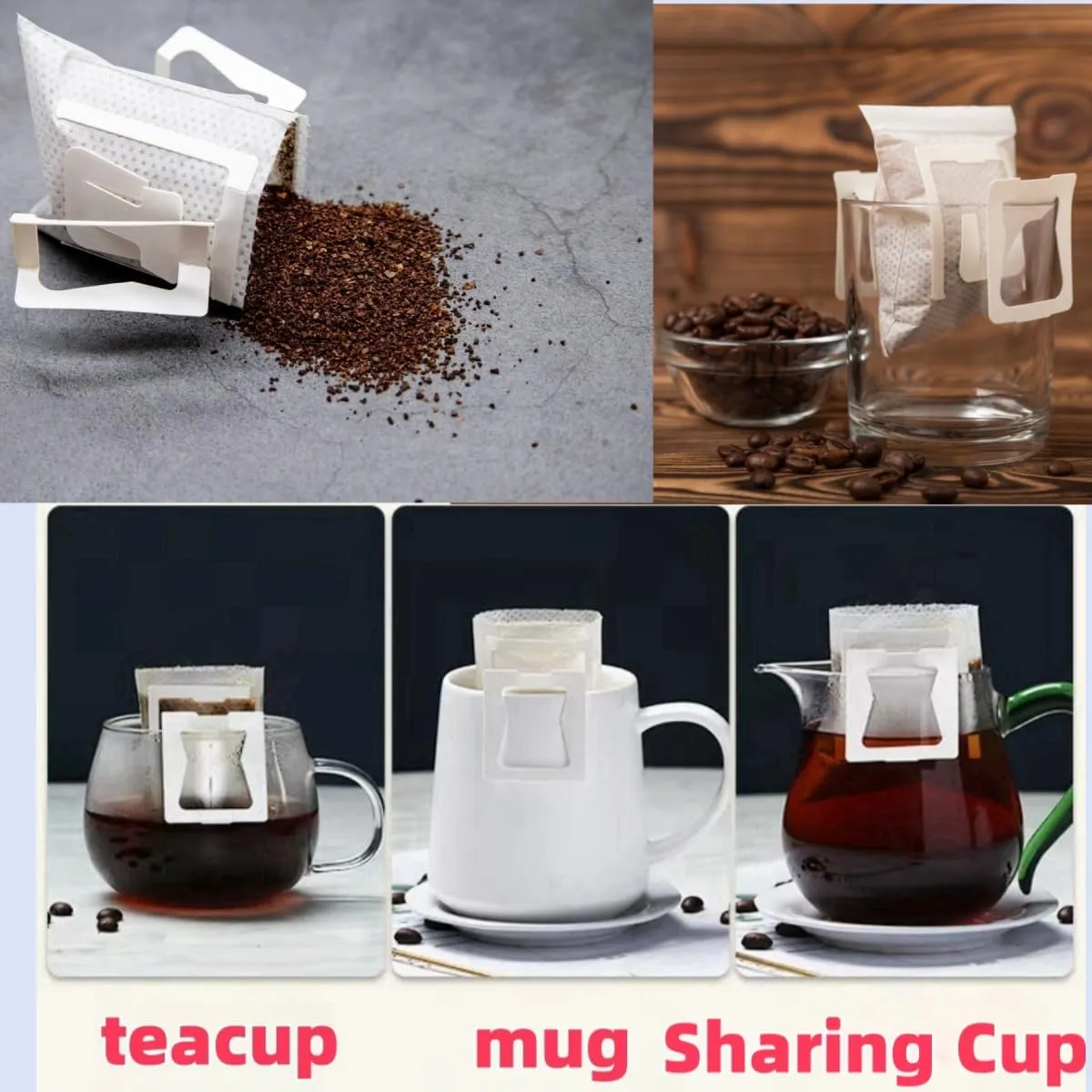 Coffee Bags Single serve，Coffee Filter Bag，Coffee Filter,Coffee Filter Bags，Disposable Coffee Filters，Single Serve Coffee Bags (100)