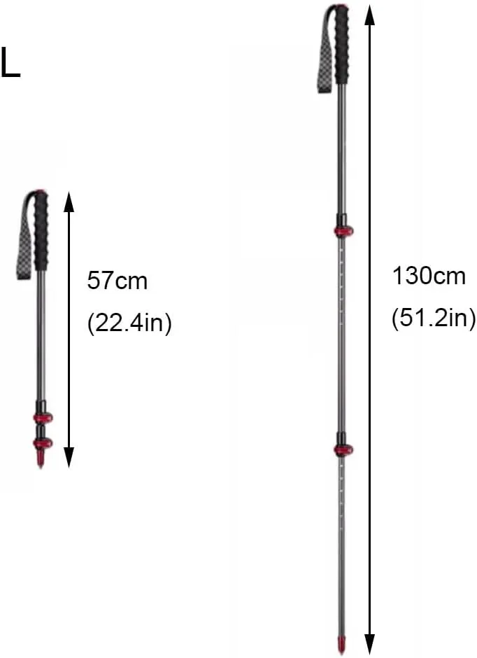 Collapsible Walking Poles, Ultralight Trekking Poles, Telescopic Running Poles, 3-Section Hiking Sticks for Women and Men, Adjustable Trekking Poles for Hiking, Camping & Backpacking
