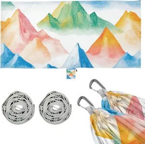 Colorful Mountain White Outdoor Hammock Hanging Hammock for Camping & Hiking Essential