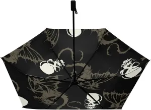 Compact Lightweight Folding Umbrella, Inner Print Sun Parasol with UV Protection, Strong Portable Travel Rain Umbrella
