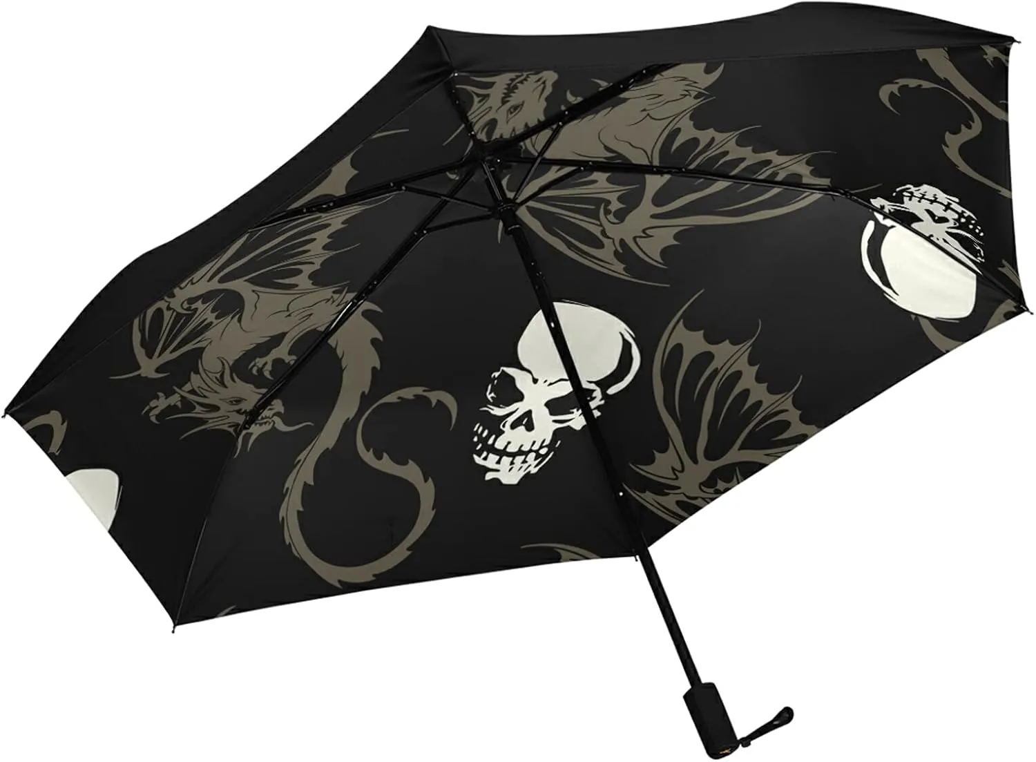 Compact Lightweight Folding Umbrella, Inner Print Sun Parasol with UV Protection, Strong Portable Travel Rain Umbrella