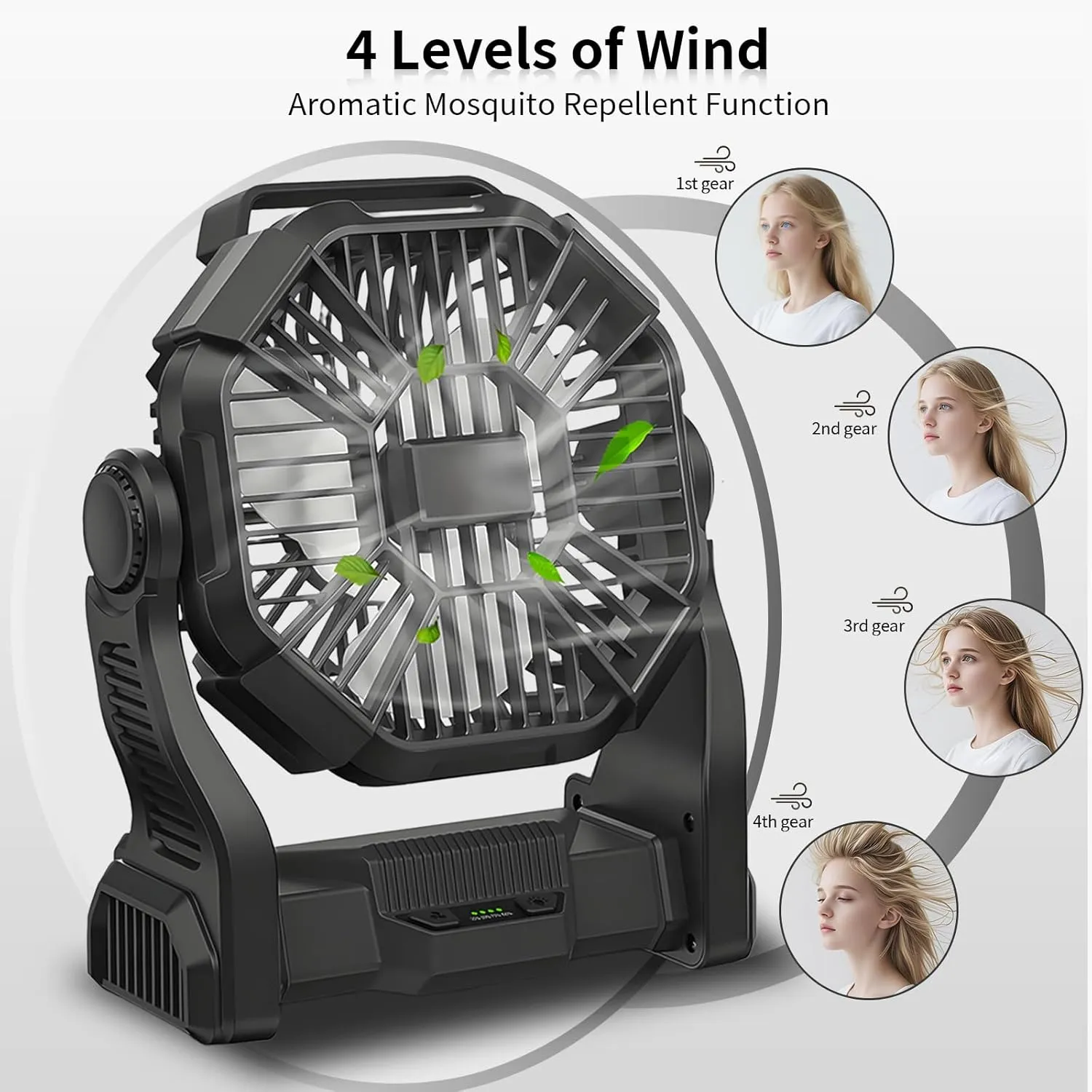 CONBOLA Portable Fan Rechargeable, 25400mAh Cordless Battery Powered Fan with LED Lantern, USB C Battery Operated for Travel Bedroom Home Camping Tent Office Beach Desk Fishing Table