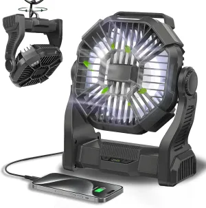 CONBOLA Portable Fan Rechargeable, 25400mAh Cordless Battery Powered Fan with LED Lantern, USB C Battery Operated for Travel Bedroom Home Camping Tent Office Beach Desk Fishing Table