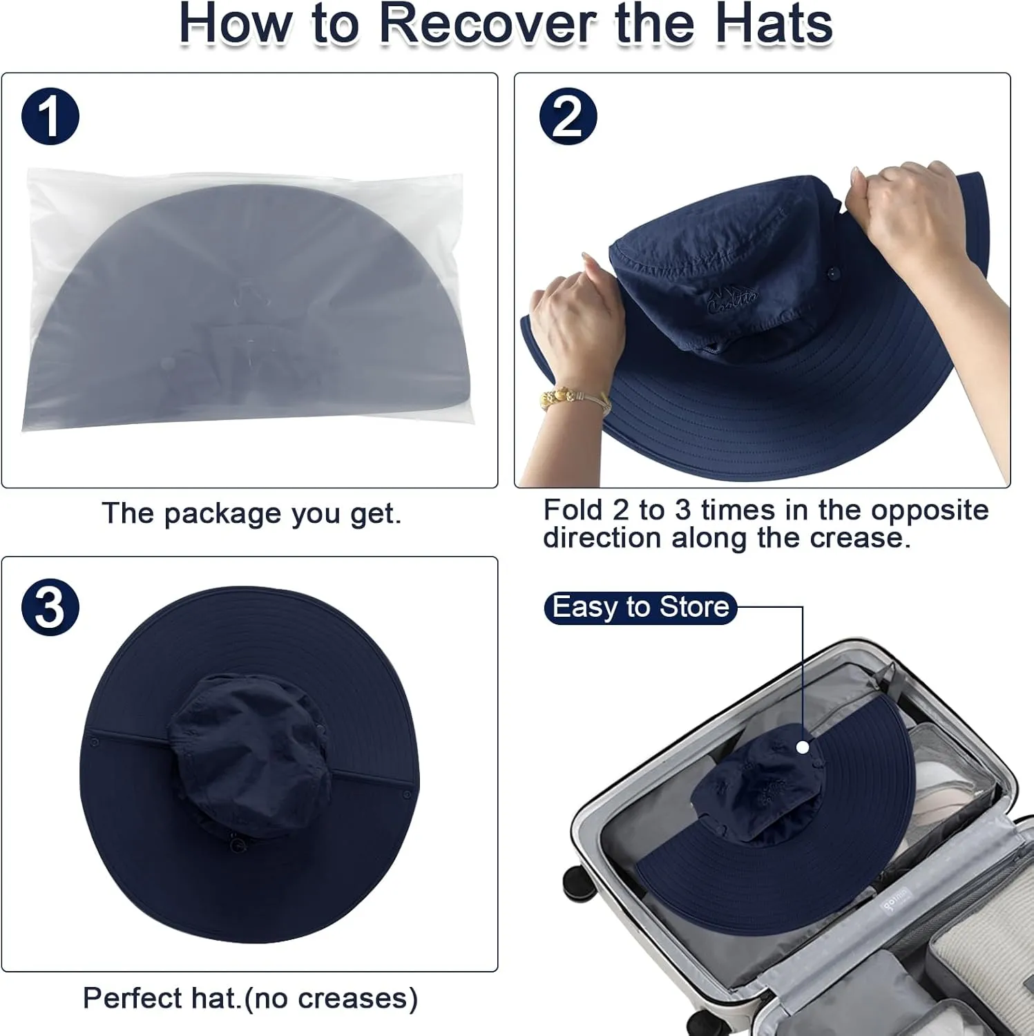 Cooltto Wide Brim Sun Hats with Waterproof Breathable for Fishing, Hiking, Camping，for Men Women Kids