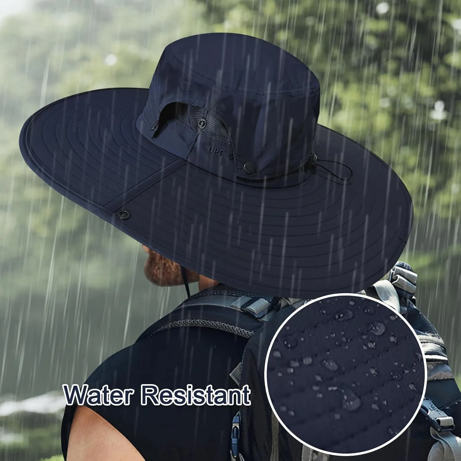 Cooltto Wide Brim Sun Hats with Waterproof Breathable for Fishing, Hiking, Camping，for Men Women Kids