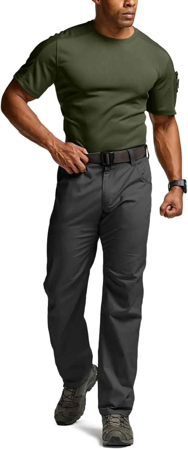 CQR Men's Short Sleeve Military Tactical T-Shirt, Athletic Gym Training Army Shirts, Outdoor Hiking Workout Shirt