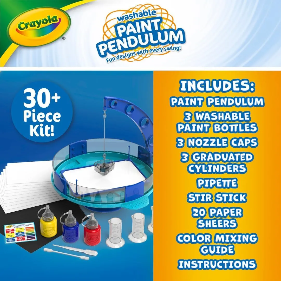 Crayola Paint Pendulum (30pcs), Washable Paint Kit, Kids Arts & Crafts, Art Toys for Girls & Boys, Gift for Kids, Ages 7 