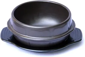 Crazy Korean Cooking Korean Stone Bowl (Dolsot), Sizzling Hot Pot for Bibimbap and Soup - Premium Ceramic (Medium - No Lid)