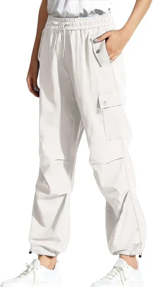 CRNTCEM Womens Quick Dry Straight Cargo Pants Lightweight Straight Leg Hiking Pants Summer Travel Golf Safari Pants Pockets