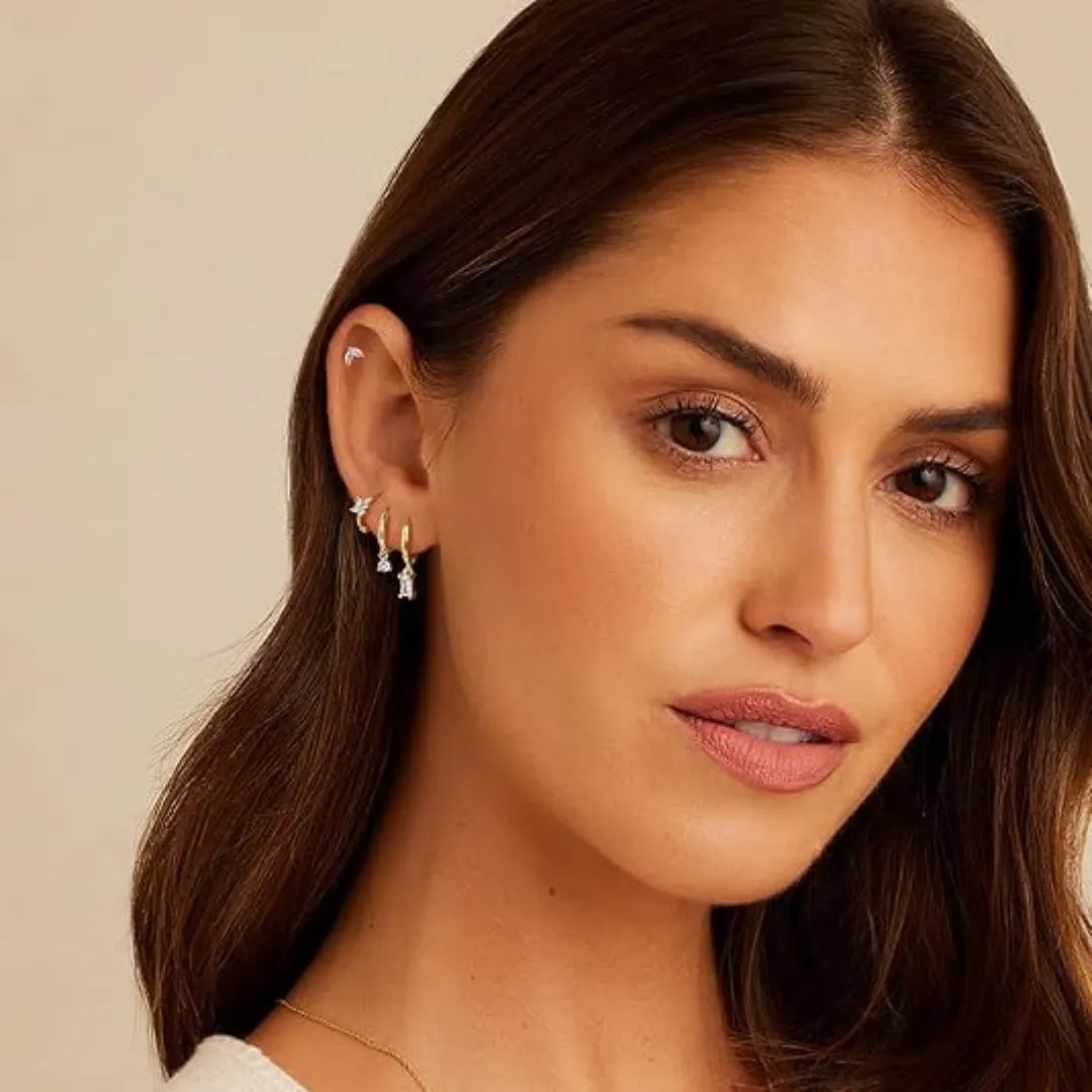 Crystal Flower Lantern Earring Set