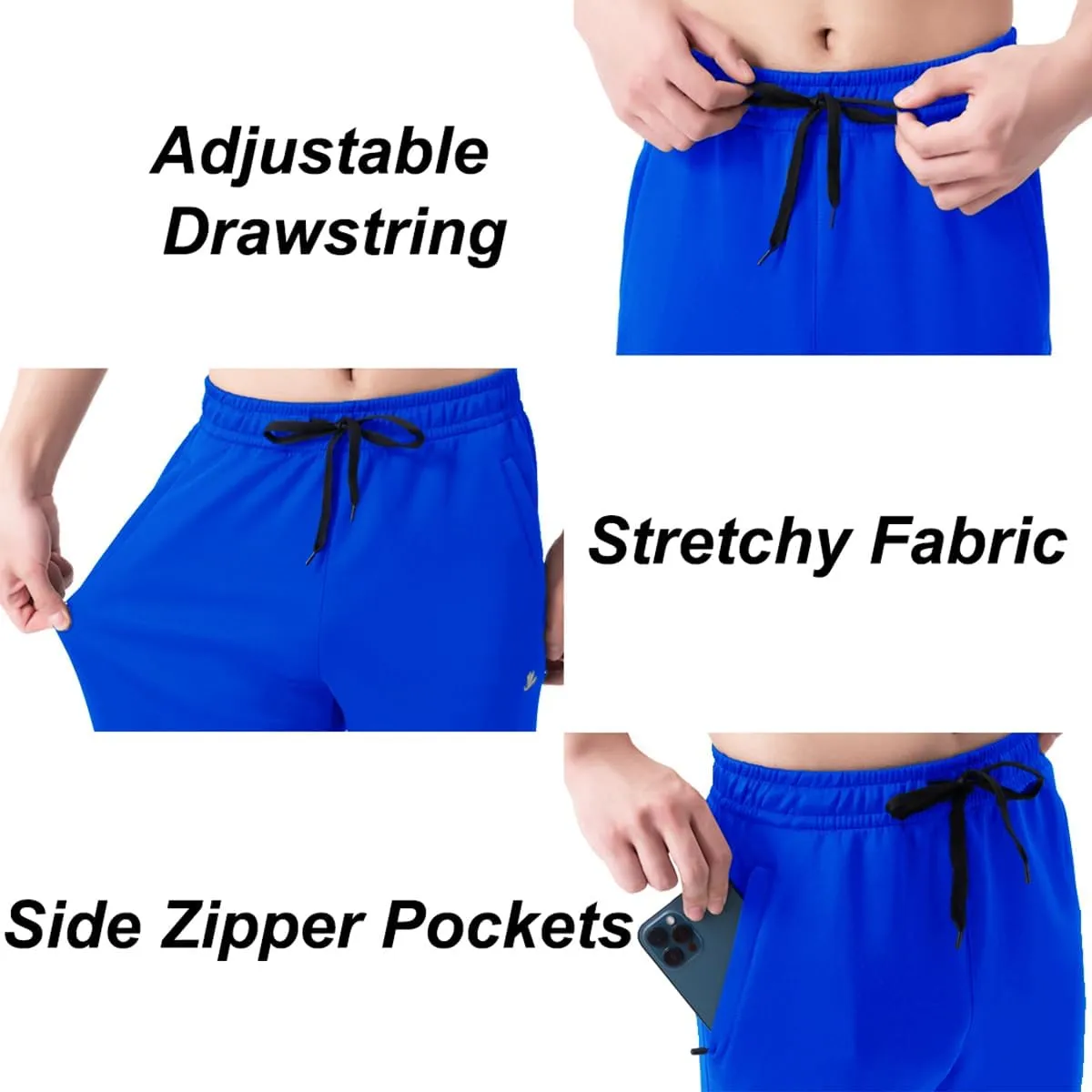 DEVOROPA Boys Sweatpants Open Bottom Water Resistant Youth Kids Track Athletic Running Pants Straight Leg Zipper Pockets
