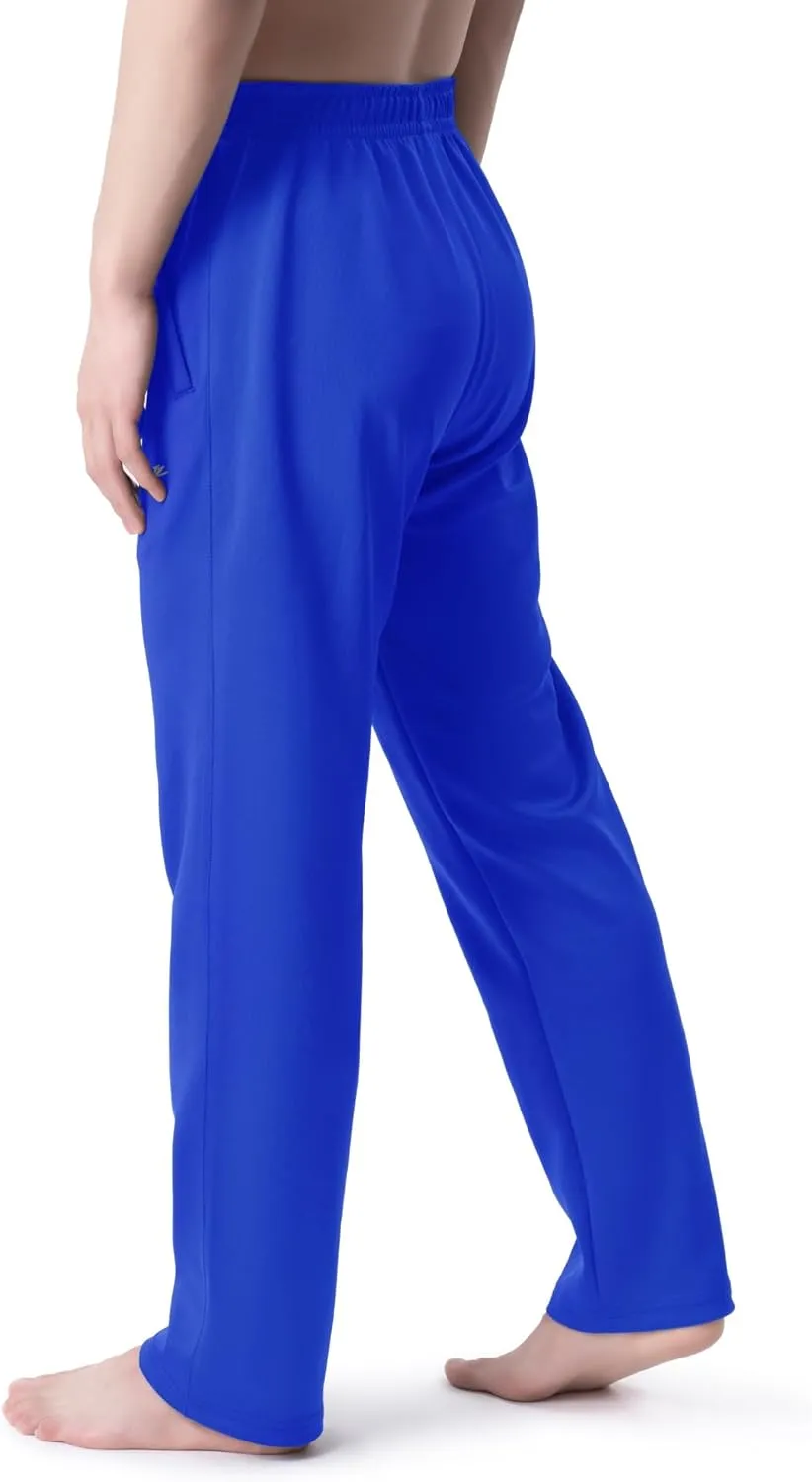 DEVOROPA Boys Sweatpants Open Bottom Water Resistant Youth Kids Track Athletic Running Pants Straight Leg Zipper Pockets
