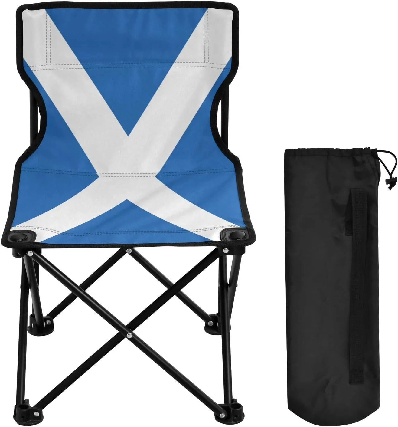 DOMIKING Scotland Flag Kids' Portable Camping Chairs for Outdoor Lawn Chairs with Carry Bag Folding Chair for Events Garden Beach