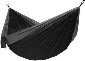 Double Hammock,mosquito Net Camping,Comfortable and Breathable, Easy to Carry, Made of Nylon, 118 Inches Long, Multi-scenario Hammock for Camping and Gardening(Black,300X200CM)