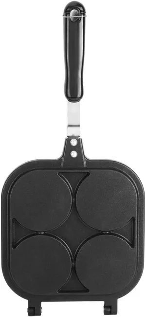 Double Side Fryin Pan, 4 Holes Nonstick Egg Frying Pans Cartoon Animal Pattern Omelette Maker Breakfast Pan Pancake Maker for Home Kitchen