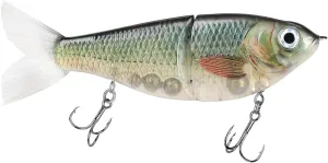Durable 2-Section Bass Fishing White Swimbait Sinking Slow Big Belly Glide Bait with Fur Tail Saltwater Freshwater Artificial Hard Baits 6.69in/2.47oz