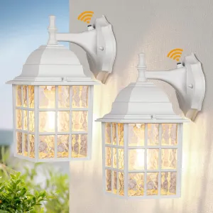 Dusk to Dawn Outdoor Lighting Fixtures - Sensor Exterior Lights, White Porch Lights, Waterproof Wall Lanterns for Garage, Front Door