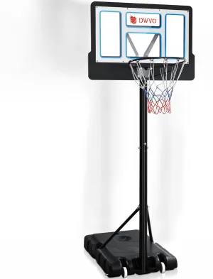 DWVO Portable Basketball Hoop Outdoor, 3.4-8.5FT /4.1-5.7FT /4.4-8.5FT /4.4-10FT /5.5-10FT Choose Easy Adjustable Basketball Hoop & Goal, Basketball Stand System, Various Ages Indoor Outdoor