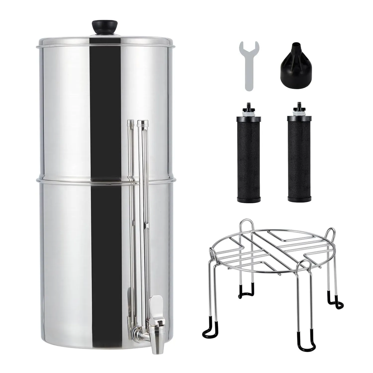 Economical & Environmentally Friendly 2.25G Stainless Steel Water Filter System - Efficient Filtration, Large Capacity, Small Footprint - Ideal for Home, Camping, RVing, Off-, Emergencies