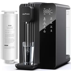 Ecoviva MATE4 Countertop Reverse Osmosis Water Filter System, 7-Stage Purification, Instant Hot Water, 4 Temp Settings, Alkaline Mineral Boost, No Installation, NSF/ANSI 58 Certified
