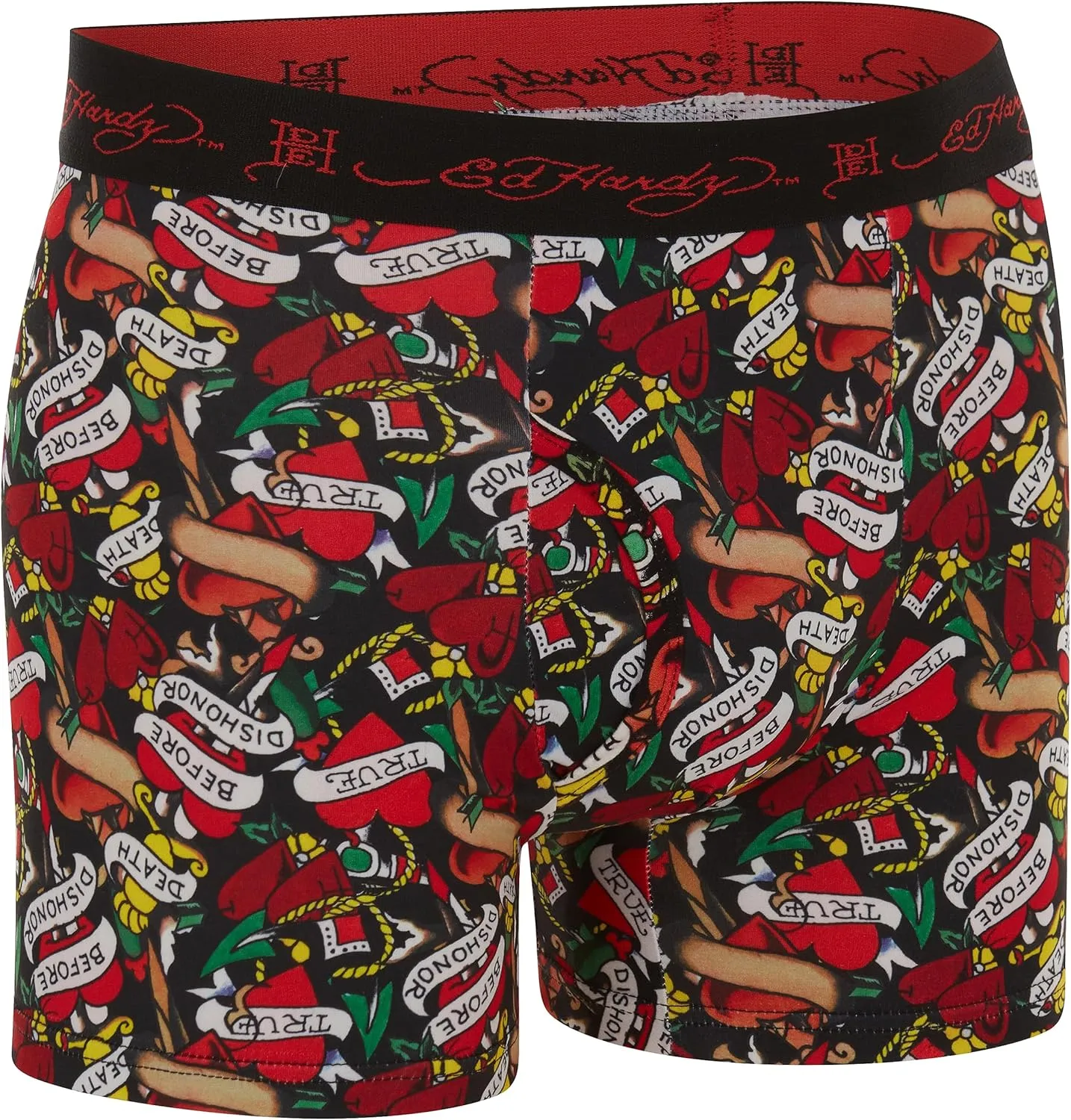 ED HARDY Mens Boxer Briefs Active Stretch Breathable Underwear, Comfortable Gym Boxer Briefs- Multipack