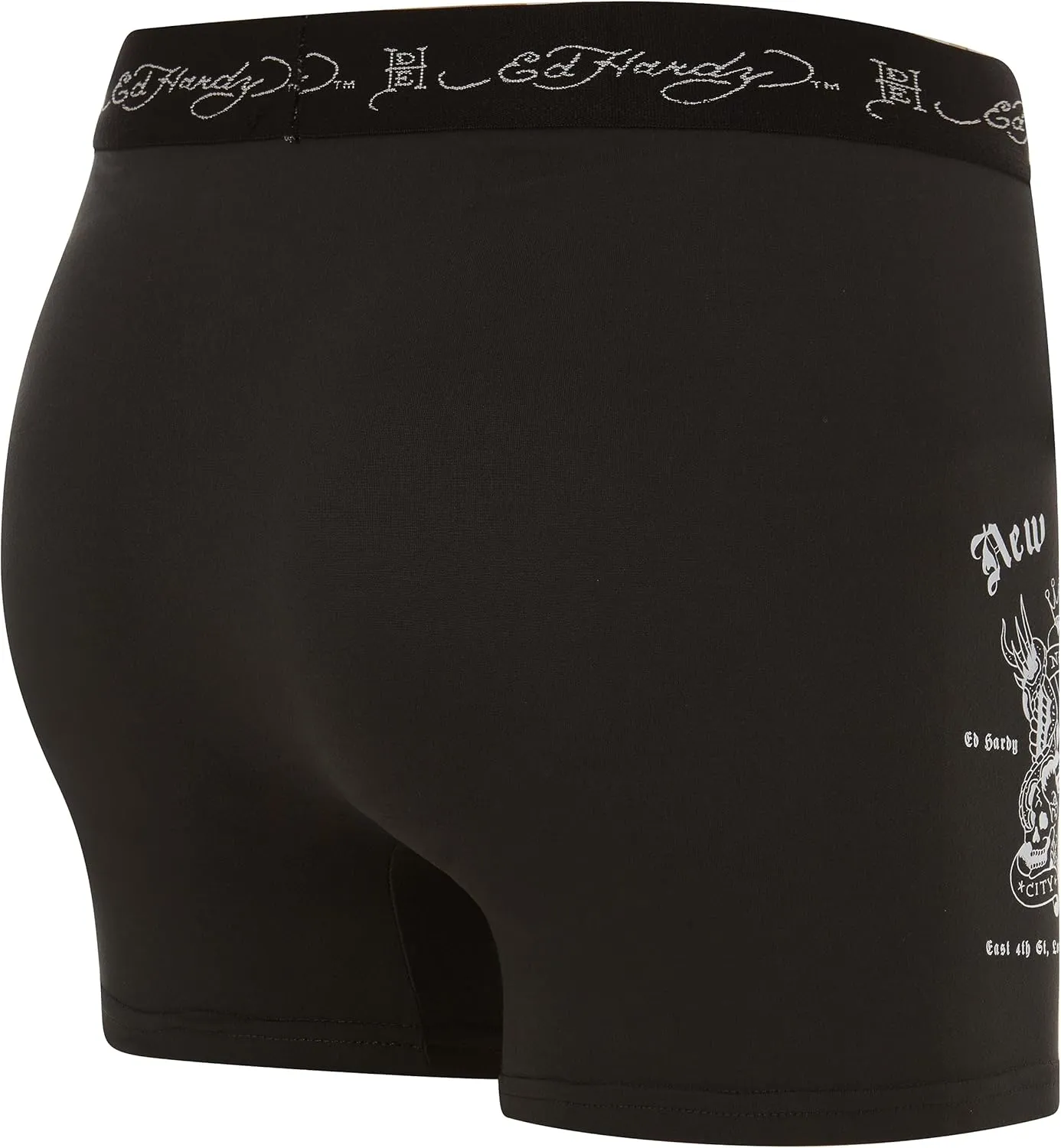 ED HARDY Mens Boxer Briefs Active Stretch Breathable Underwear, Comfortable Gym Boxer Briefs- Multipack