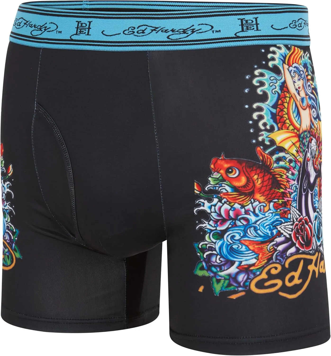 ED HARDY Mens Boxer Briefs Active Stretch Breathable Underwear, Comfortable Gym Boxer Briefs- Multipack