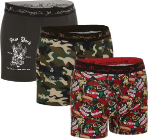 ED HARDY Mens Boxer Briefs Active Stretch Breathable Underwear, Comfortable Gym Boxer Briefs- Multipack