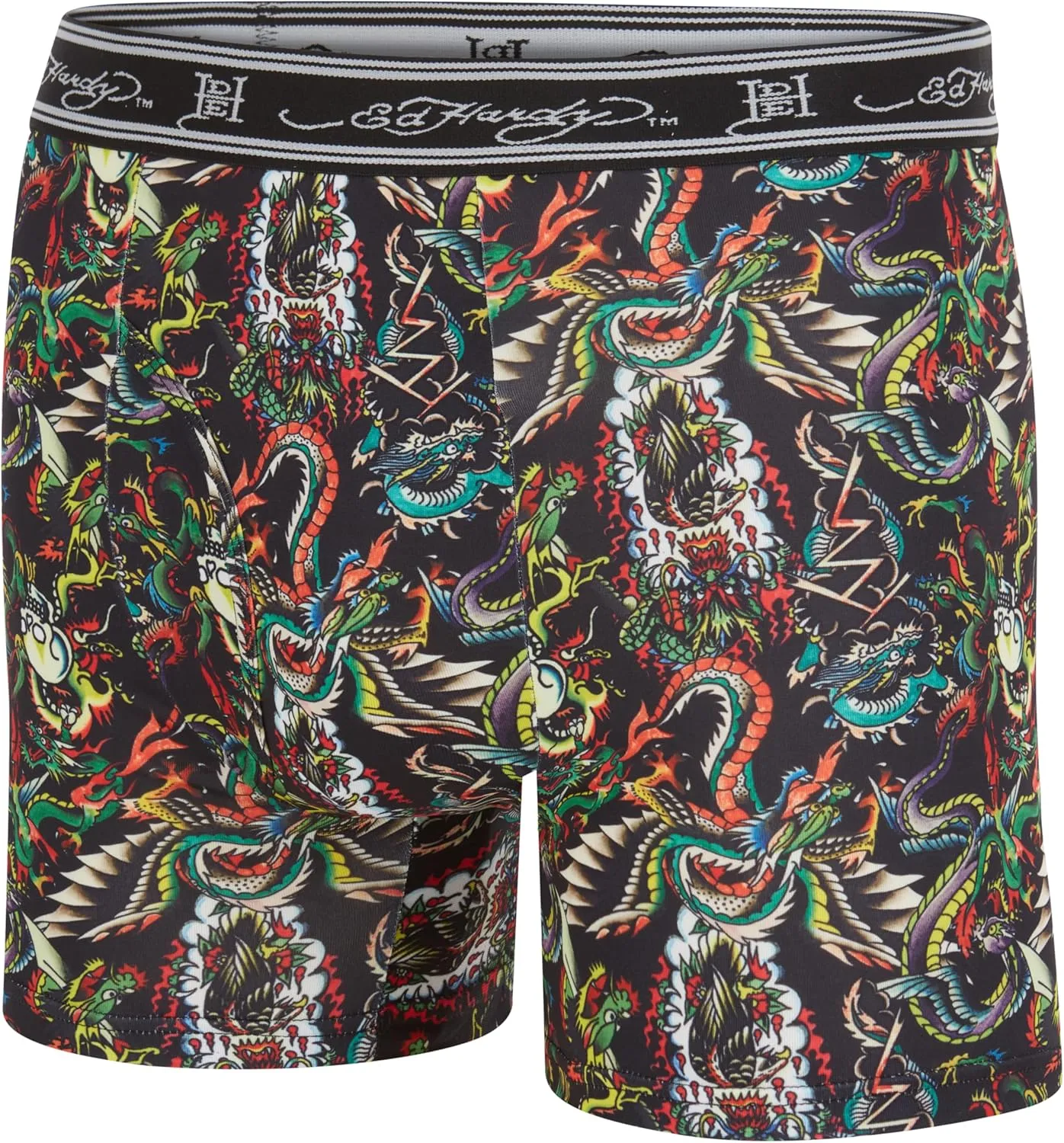 ED HARDY Mens Boxer Briefs Active Stretch Breathable Underwear, Comfortable Gym Boxer Briefs- Multipack