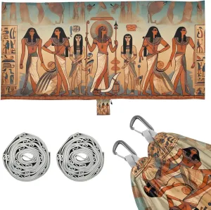 Egyptian Murals Camping Hammock, 330 lbs with 2 Tree Straps, Carry Bag, Single Portable Hammock for Outdoor/Indoor, Hiking, Beach, Backpacking, Travel