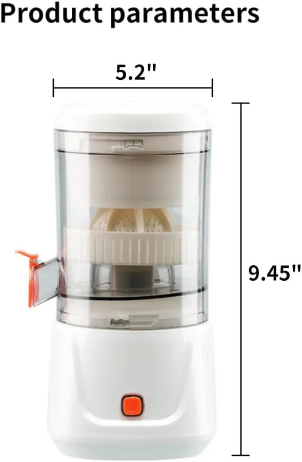 Electric Juicer Rechargeable - Automatic Citrus Juicer Machines with USB and Cleaning Brush for Orange, Lemon, Grapefruit, One-Touch Button