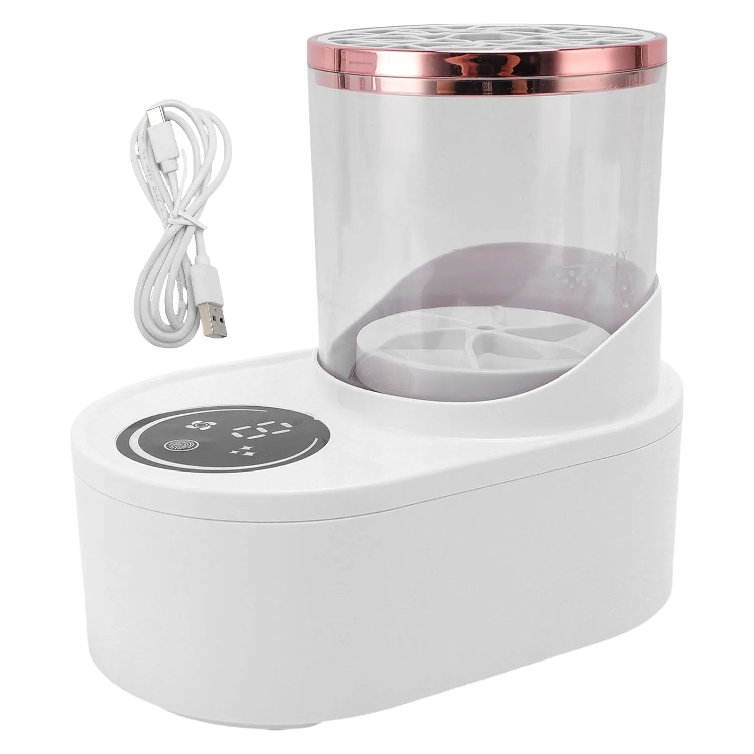 Electric Makeup Brush Cleaner,850RPM USB Powered Automatic Makeup Brush Washing Machine with Timer Portable Travel Beauty Cosmetic Brush Washer