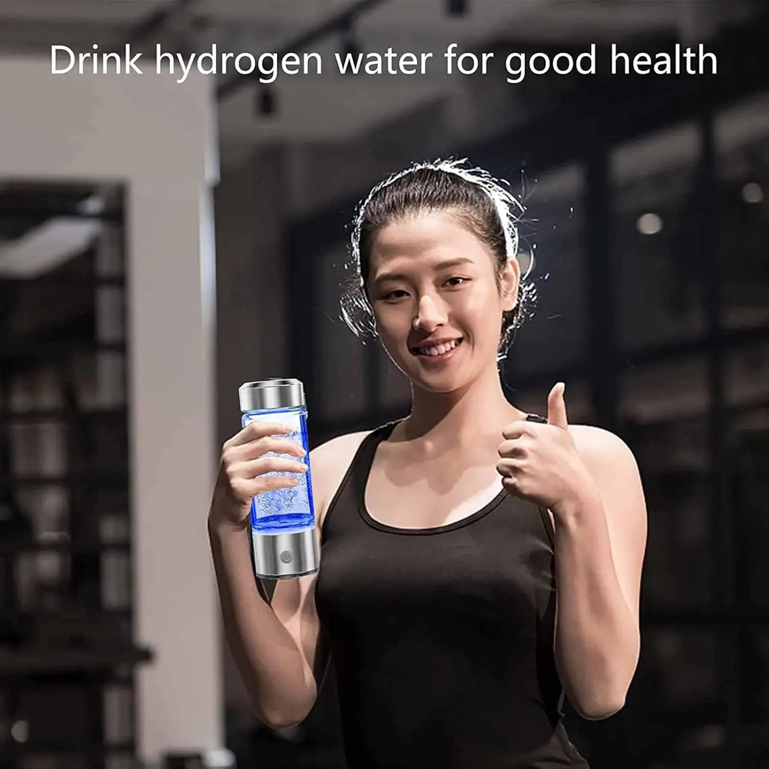 Electric Water Filter, Hydrogen Water Generator, 420ml Portable USB Hydrogen-Rich Water Ionizer Maker, Glass Bottle Anion Water Ionizer, H2 Healthy Smart Cup