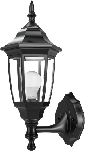 EMART Outdoor Porch Light，Exterior Waterproof Wall Light Fixtures, Special Handling Anti-Corrosion Plastic Material, Wall Mount Lantern for Backyard, Garage, Front Porch -Black(Bulb Included),1 Pack