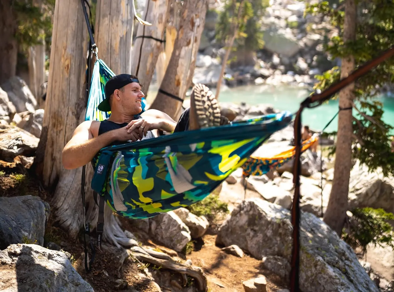 ENO DoubleNest Hammock - Lightweight, Portable, 1 to 2 Person Hammock - for Camping, Hiking, Backpacking, Travel, a Festival, or The Beach - Boulder/Melon