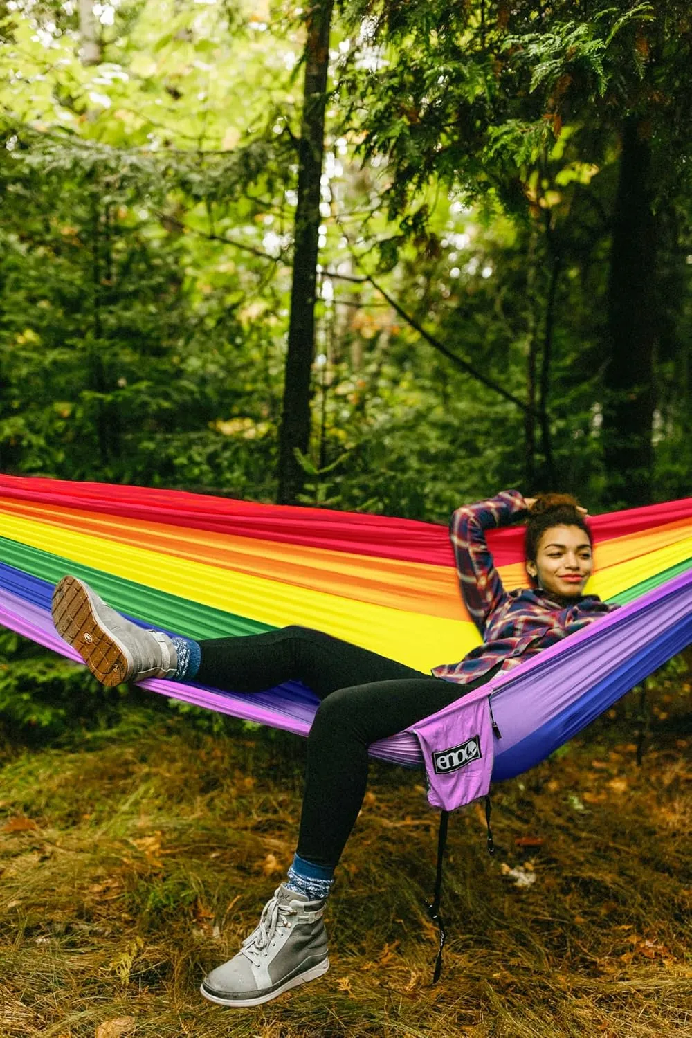 ENO DoubleNest Hammock - Lightweight, Portable, 1 to 2 Person Hammock - for Camping, Hiking, Backpacking, Travel, a Festival, or The Beach - Boulder/Melon