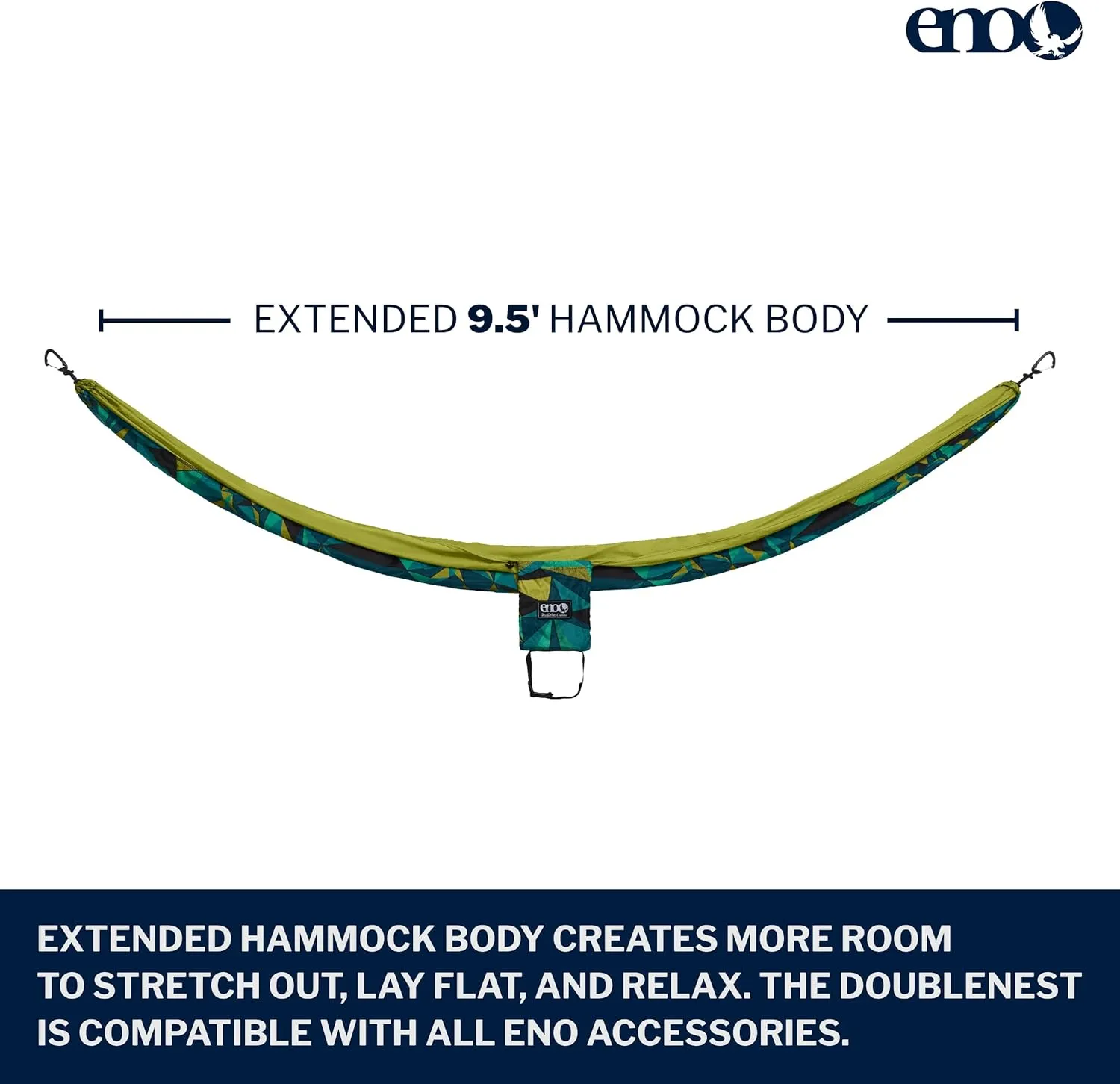 ENO DoubleNest Hammock - Lightweight, Portable, 1 to 2 Person Hammock - for Camping, Hiking, Backpacking, Travel, a Festival, or The Beach - Boulder/Melon