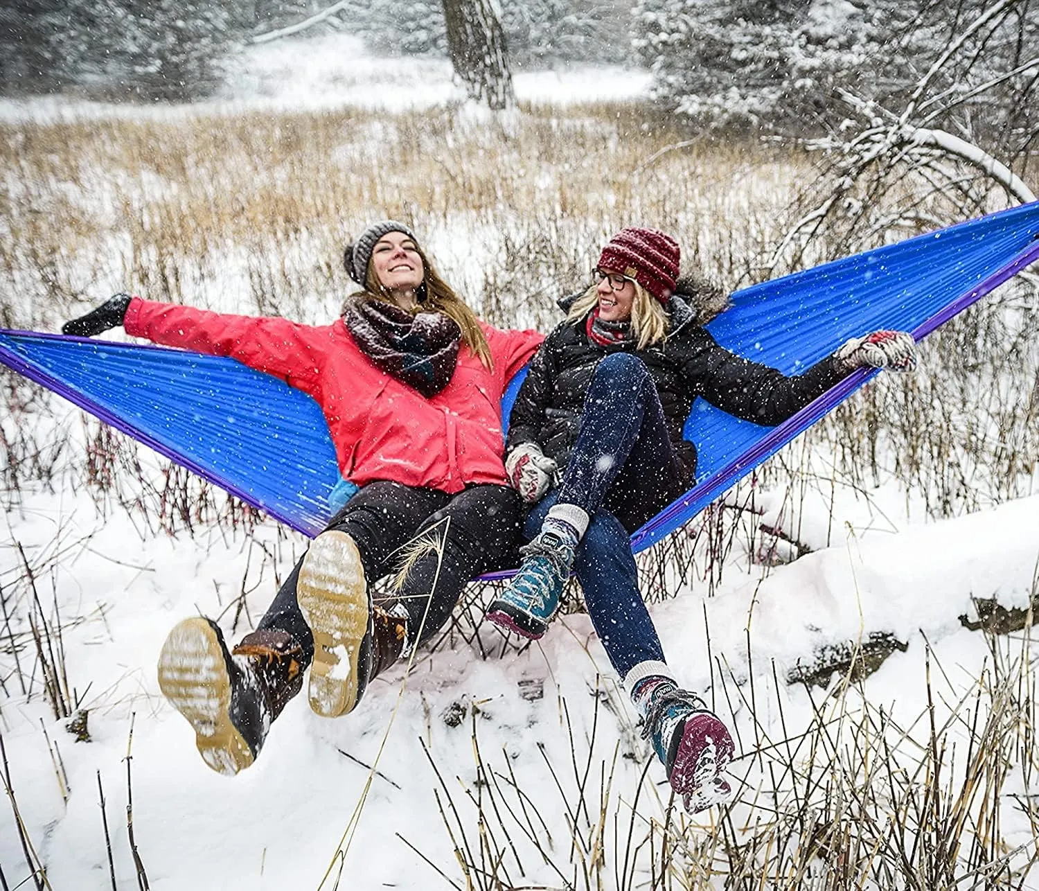 ENO DoubleNest Hammock - Lightweight, Portable, 1 to 2 Person Hammock - for Camping, Hiking, Backpacking, Travel, a Festival, or The Beach - Seaglass/Merlot/Denim