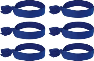 Ergodyne Chill Its 6700 Cooling Bandana, Evaporative Polymer Crystals For Cooling Relief, Tie For Adjustable Fit, 6-Pack Blue